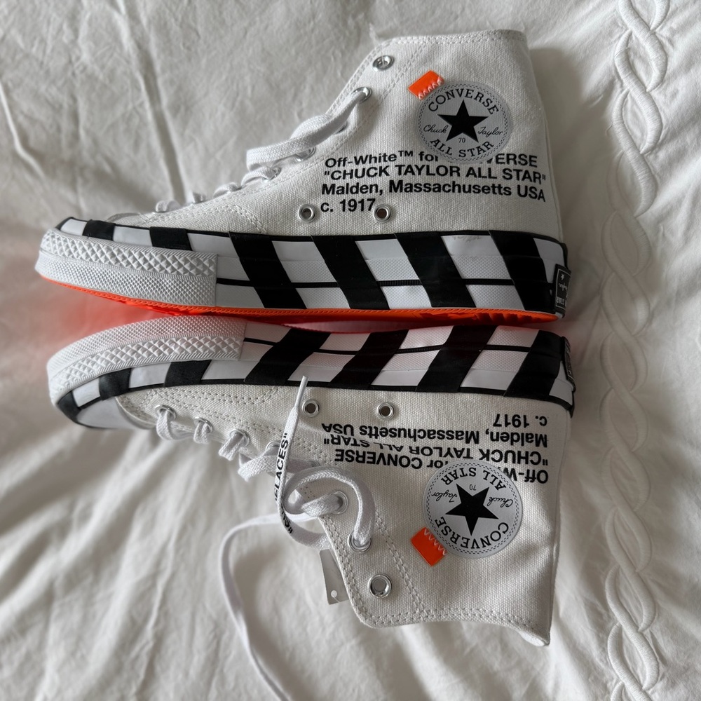 OFF-WHITE x Converse High-Top Sneakers - Men’s 7 / Womens 9